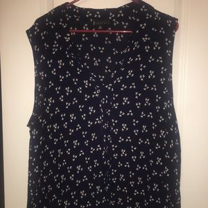 Blue sleeveless blouse